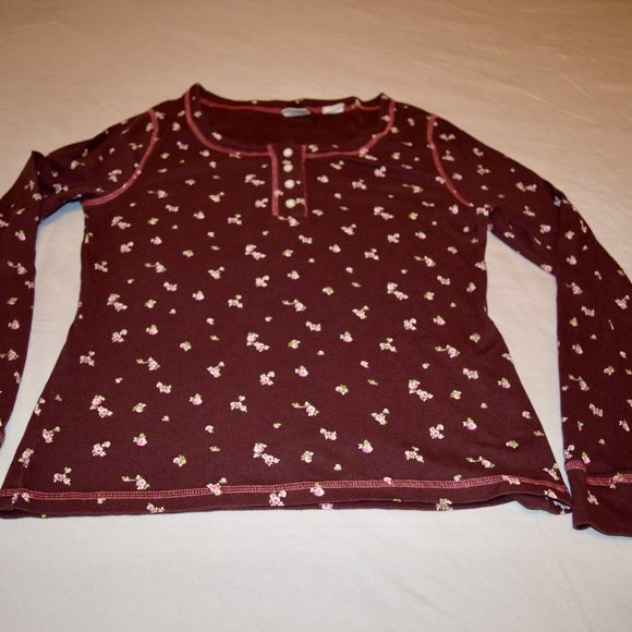 Levi's Sierra Long Sleeve Rib Knit Henly Burgandy M  NWOT - Picture 3 of 11